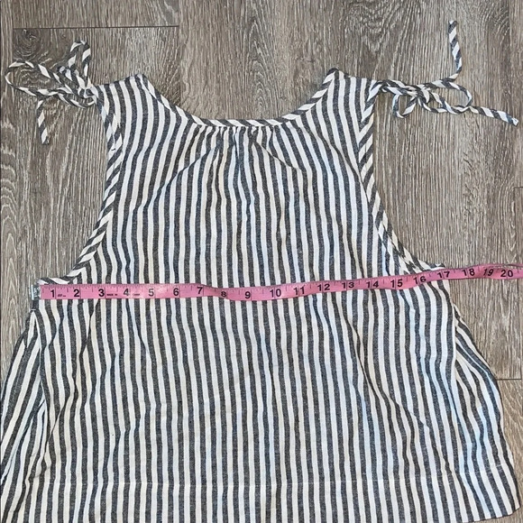 Madewell Black and White railroad Striped Tank with Tie Shoulders small - Picture 6 of 6